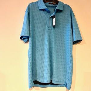 NWT G/FORE Men's Jacquard Dot Polo Shirt - Size M - Tulum Blue